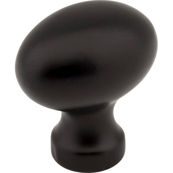 Jeffrey Alexander 1-3/16" Overall Length Matte Black Football Bordeaux Cabinet Knob 3990-BLK - main